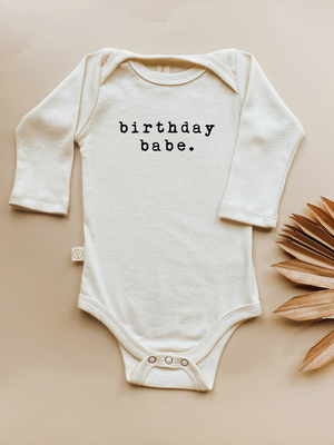 Birthday Babe Organic Bodysuit Long Sleeve