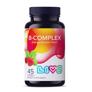 B-Complex Energy Strawberry supplement for babies, promoting vitality and health in a vibrant packaging.