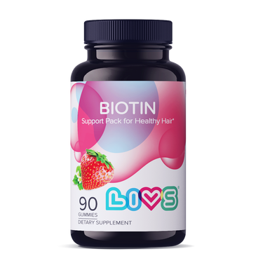 Biotin 10,000 mcg strawberry supplement for babies, promoting healthy growth and development.