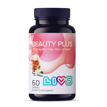 Beauty Plus Gummies for hair, skin, and nails in cream soda flavor - main product image.