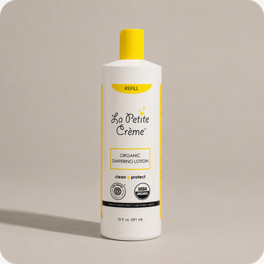 La Petite Creme Organic French Diapering Lotion Economy Refill 20 oz yellow