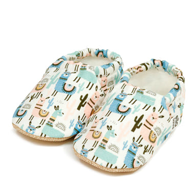 Ella Bonna Non-Slip Sole Lama Patterned Baby Booties, Home Boot Slippers Nursery Shoes