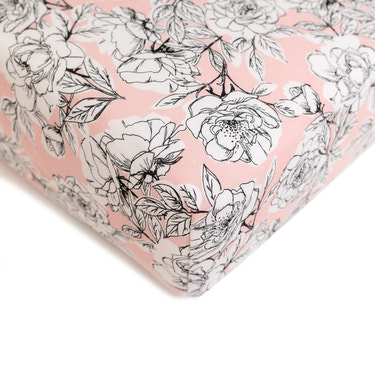 Allie Floral Bamboo Crib Sheet - MOOGCO Baby