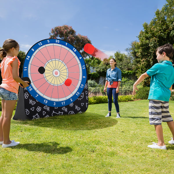 Large Dart Board for Kids with 4 Kick Balls - Weather-Resistant