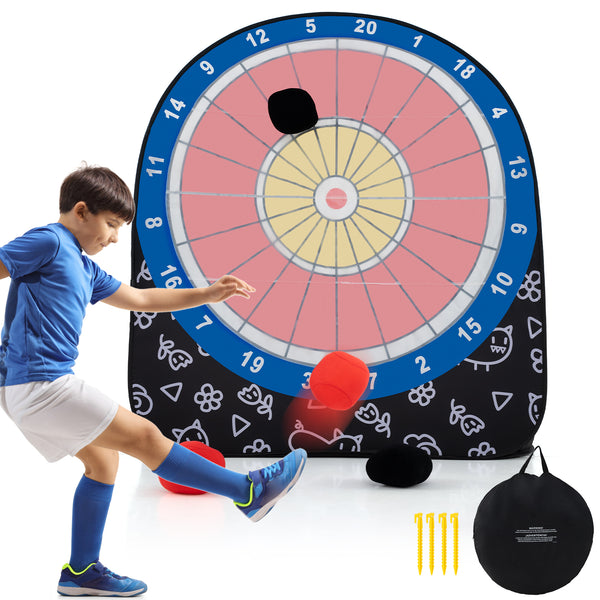 Large Dart Board for Kids with 4 Kick Balls - Weather-Resistant