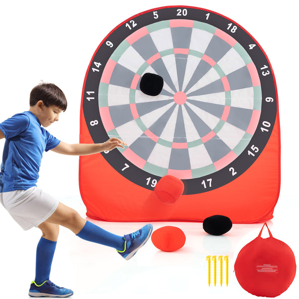 Large Dart Board for Kids with 4 Kick Balls - Weather-Resistant