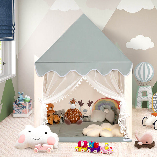 Kids Large Play Castle Fairy Tent with Mat - Indoor & Outdoor