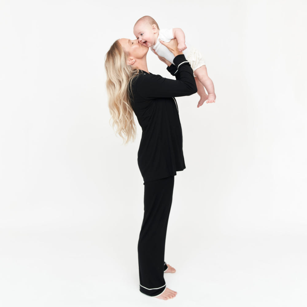 Black CloudLuxe Classic Pajama Set for babies, soft and stylish sleepwear in cozy fabric. Perfect for comfort and play.