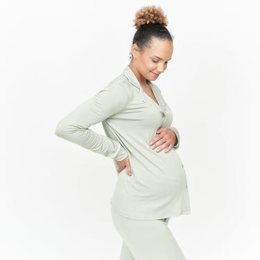 Sage CloudLuxe Classic Pajama Set for babies, soft and cozy sleepwear in a stylish design.