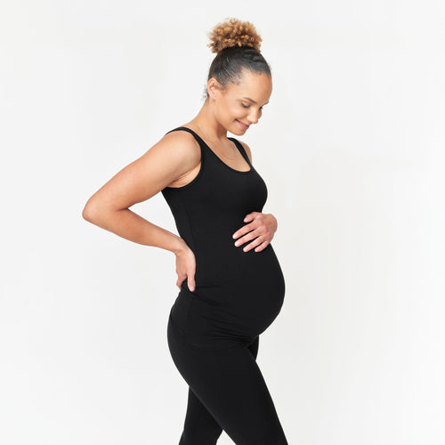 "Angle 3 view of The Signature Tank, a stylish and comfortable baby tank top for everyday wear."