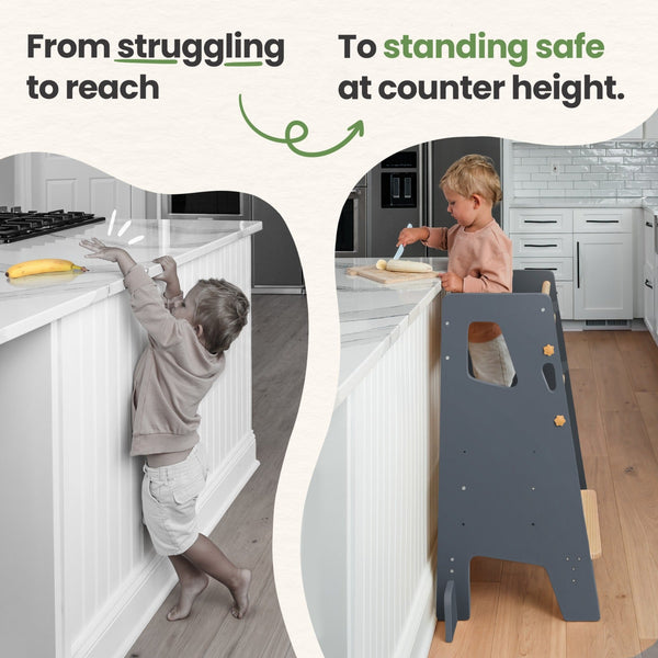 Montessori Toddler Tower Adjustable Kitchen Stool Helper