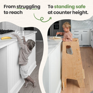 Montessori Toddler Tower Adjustable Kitchen Stool Helper