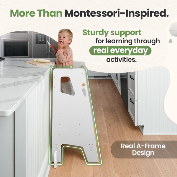 Montessori Toddler Tower Adjustable Kitchen Stool Helper
