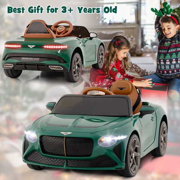 12V Bentley Bacalar kids ride-on car, perfect toy for young racers, featuring sleek design and licensed branding.