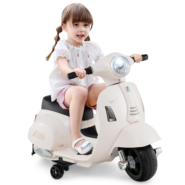 Kids Ride on Motorcycle Licensed Vespa with LED Headlight and Horn Sound