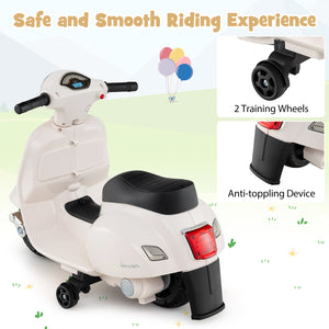 Kids Ride on Motorcycle Licensed Vespa with LED Headlight and Horn Sound