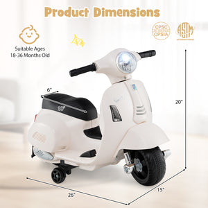 Kids Ride on Motorcycle Licensed Vespa with LED Headlight and Horn Sound