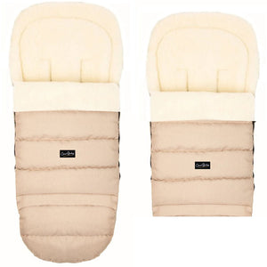 Beige Arctic Organic Wool Adjustable Footmuff