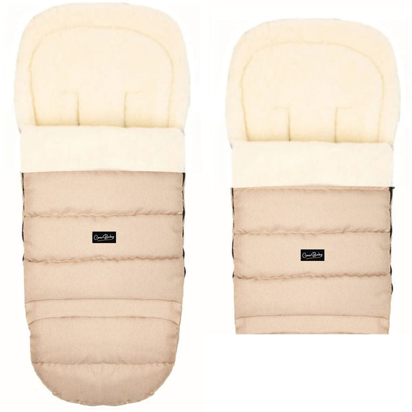 Beige Arctic Organic Wool Adjustable Footmuff