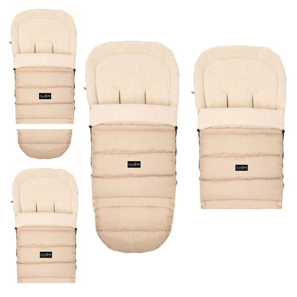Beige Arctic Organic Wool Adjustable Footmuff