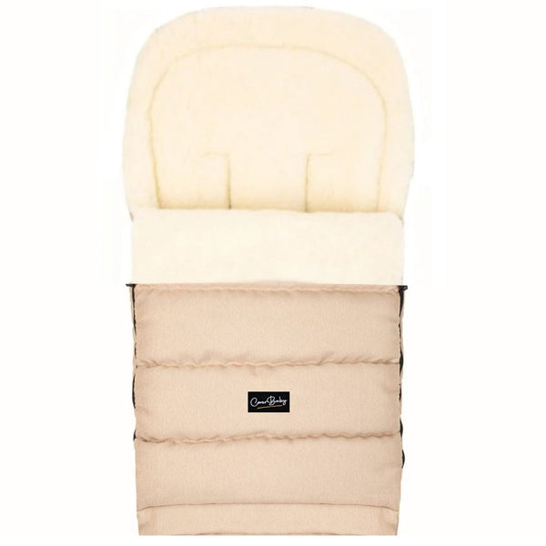 Beige Arctic Organic Wool Adjustable Footmuff