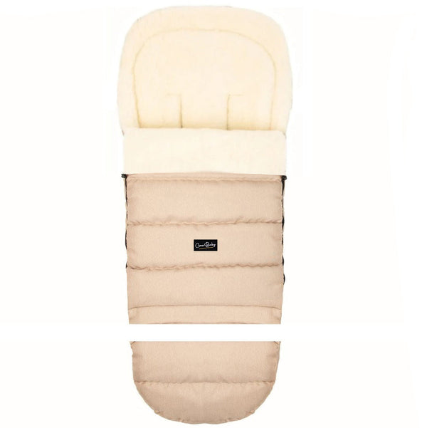 Beige Arctic Organic Wool Adjustable Footmuff
