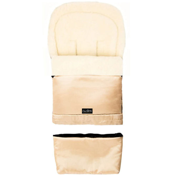 Light Beige Organic Wool Adjustable Footmuff