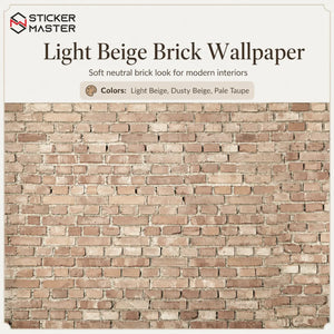 Light Beige Brick Wallpaper / Realistic 3D Brick Wall Mural by Sticker Master