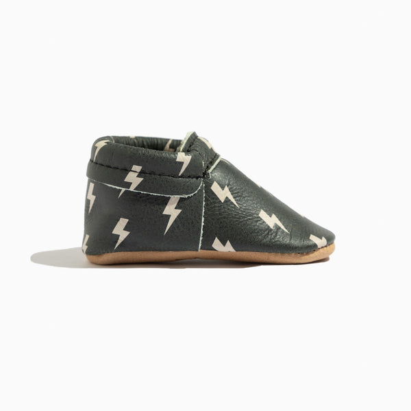 Ebony Lightning City Baby Shoe - stylish city mocc for infants, showcasing angle 3 view.
