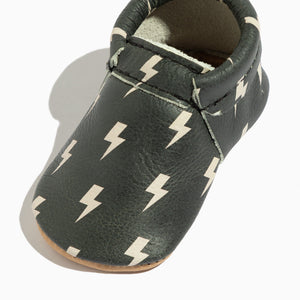 Ebony Lightning City Baby Shoe - stylish city mocc for infants, shown from angle 2, perfect for little explorers.