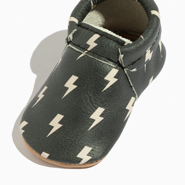 Ebony Lightning City Baby Shoe - stylish city mocc for infants, shown from angle 2, perfect for little explorers.