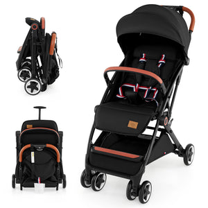 Lightweight aluminium frame baby stroller with net, angled view showcasing design and features.