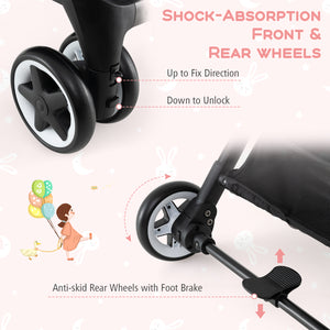 Lightweight aluminium frame baby stroller with net, angled view, perfect for travel and outdoor use.