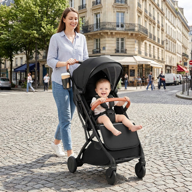 Lightweight Baby Stroller Compact Travel Stroller with One-Hand Folding