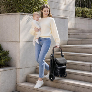 Lightweight Baby Stroller with One-Hand Folding and Adjustable Canopy for Toddlers