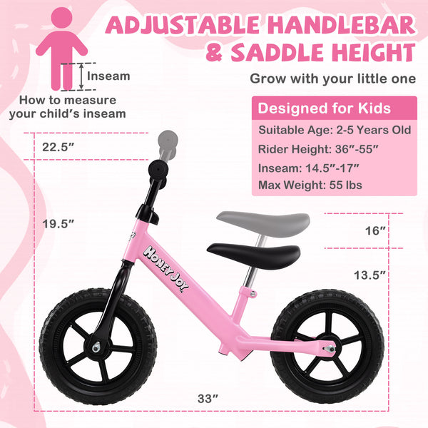 Lightweight Toddler Balance Bike No Pedal Training Bicycle