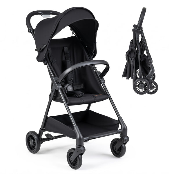 Lightweight Travel Stroller with Canopy and Under-Seat Basket for Baby and Toddler