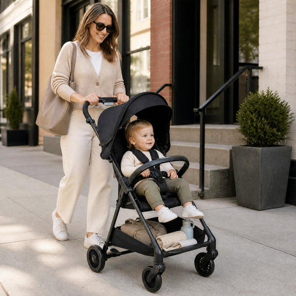 Lightweight Travel Stroller with Canopy and Under-Seat Basket for Baby and Toddler