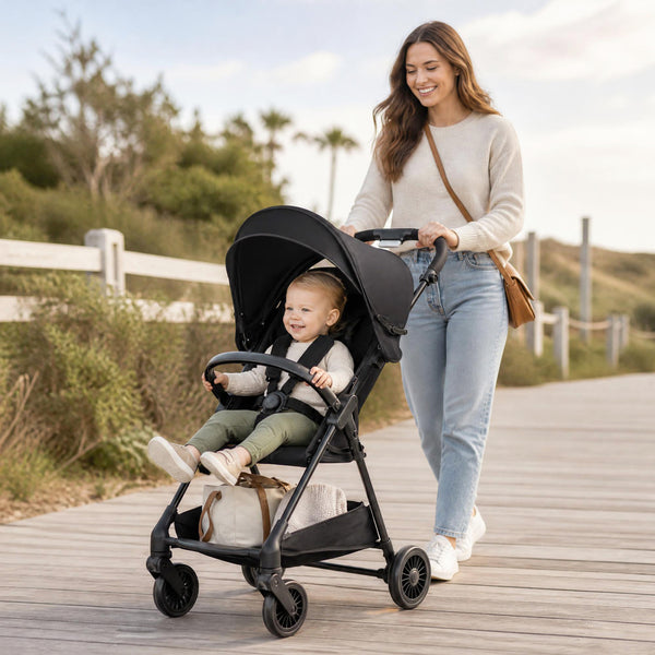 Lightweight Travel Stroller with Canopy and Under-Seat Basket for Baby and Toddler