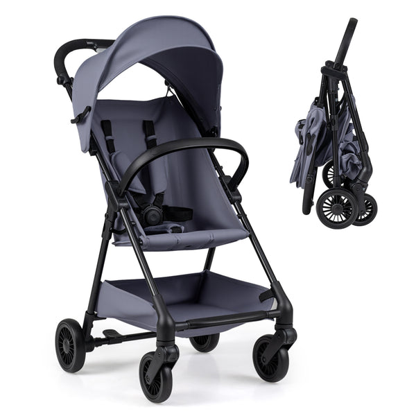 Lightweight Travel Stroller with Canopy and Under-Seat Basket for Baby and Toddler