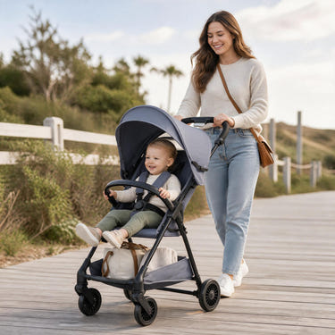 Lightweight Travel Stroller with Canopy and Under-Seat Basket for Baby and Toddler