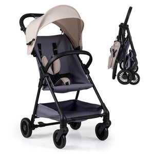 Lightweight Travel Stroller with Canopy and Under-Seat Basket for Baby and Toddler