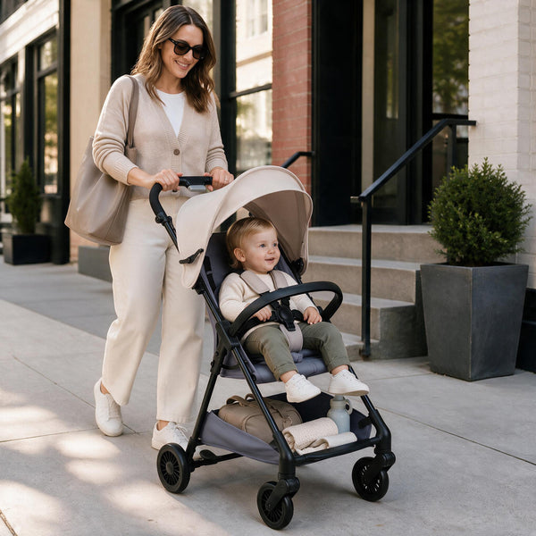 Lightweight Travel Stroller with Canopy and Under-Seat Basket for Baby and Toddler