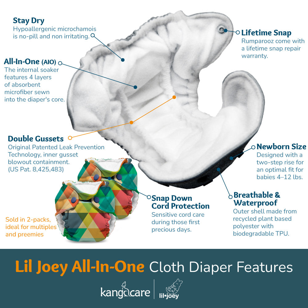 Lil Joey All In One Cloth Diaper (2 pk) - Tadpole