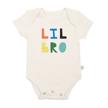 "Graphic bodysuit for baby 'Lil Bro' - Short Sleeve Bodysuit, perfect for little brothers."