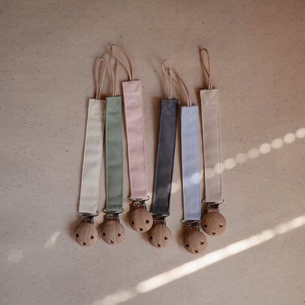 Linen Pacifier Clip 2-Pack