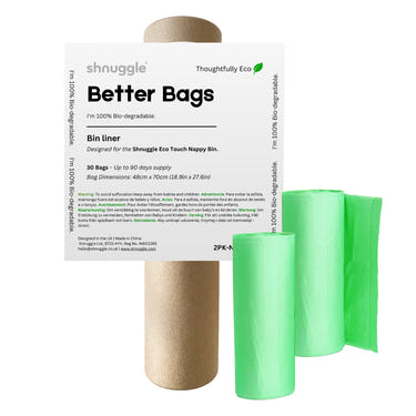 Shnuggle Better Bag Nappy Bin Diaper Pail Liners - 30 bags for easy diaper disposal and odor control.