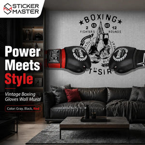 Vintage Boxing Gloves Wall Mural
