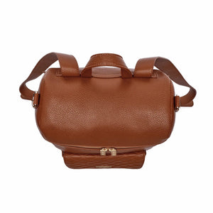 Stylish Signature Diaper Bag in Caramel, showcasing a sleek design from angle 7, perfect for modern parents.