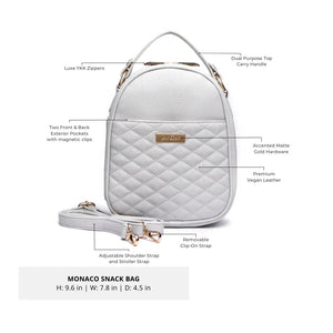 Classic Snack Bag in Stone Grey for food storage and on-the-go convenience, shown from angle 7.